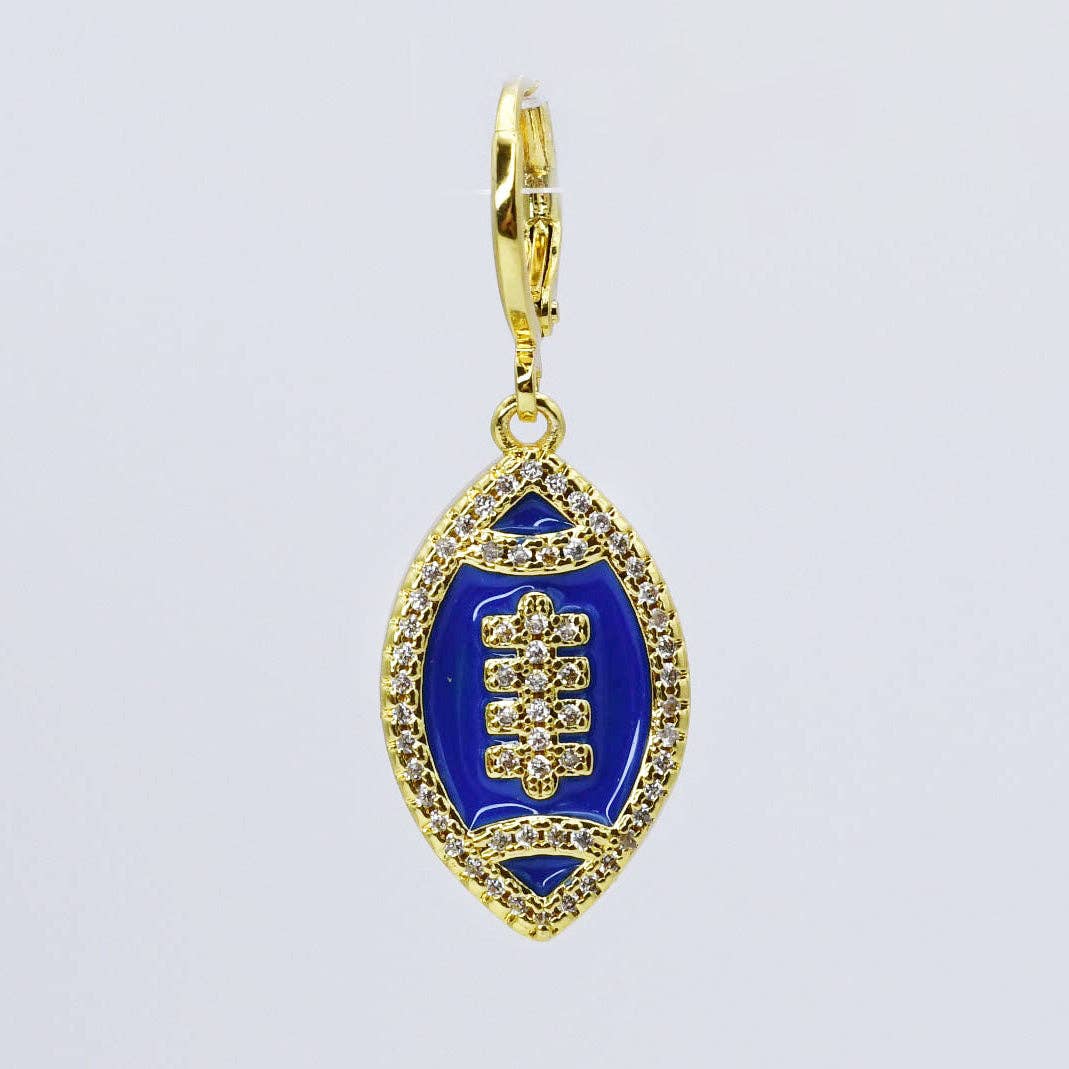 Navy Blue Football Charm