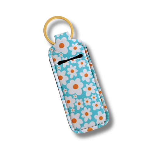 Lip Balm/Lip Stick Keychain Holder | Blue Daisy