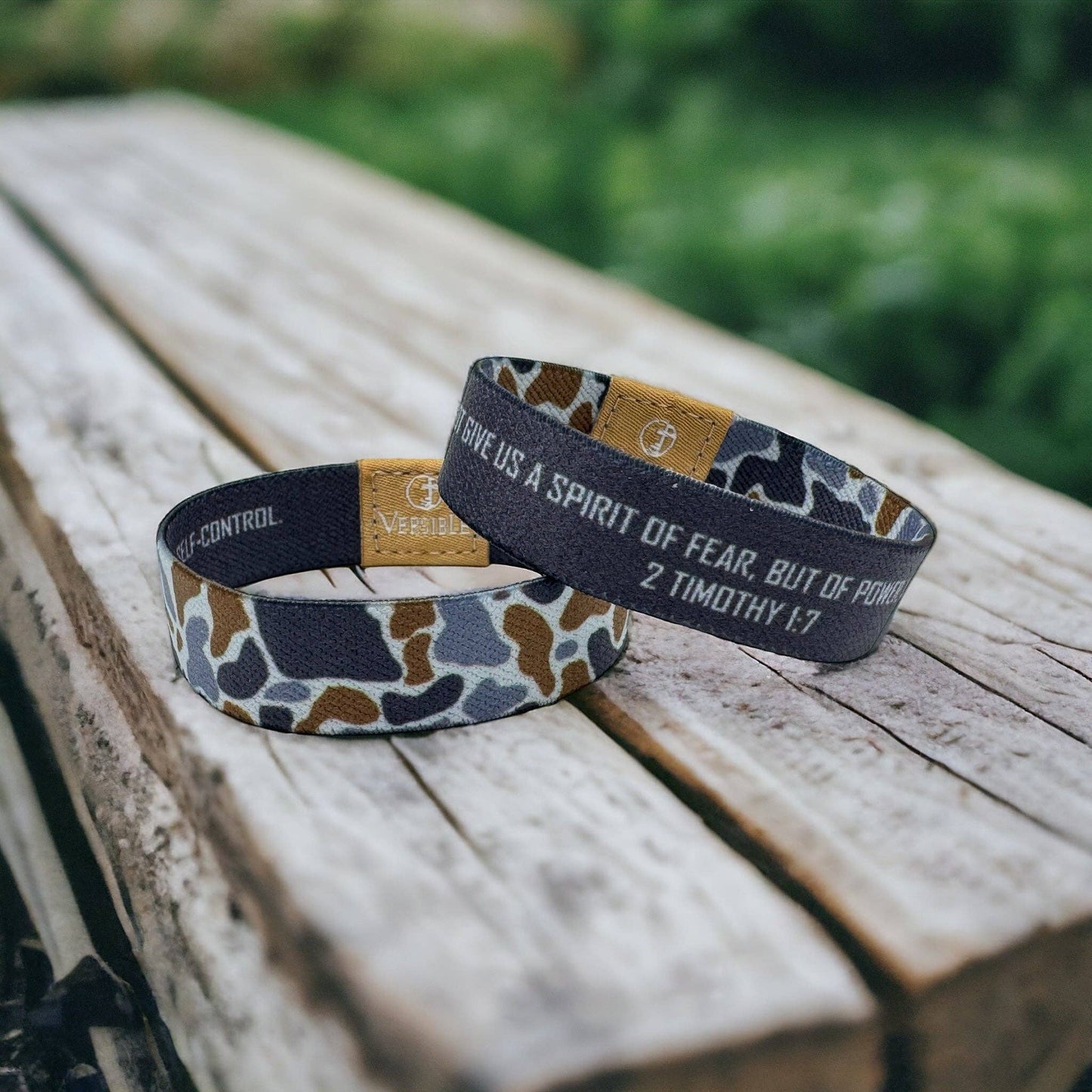 Versible River Rock Camo Wristband | Psalm 119:105 - XL