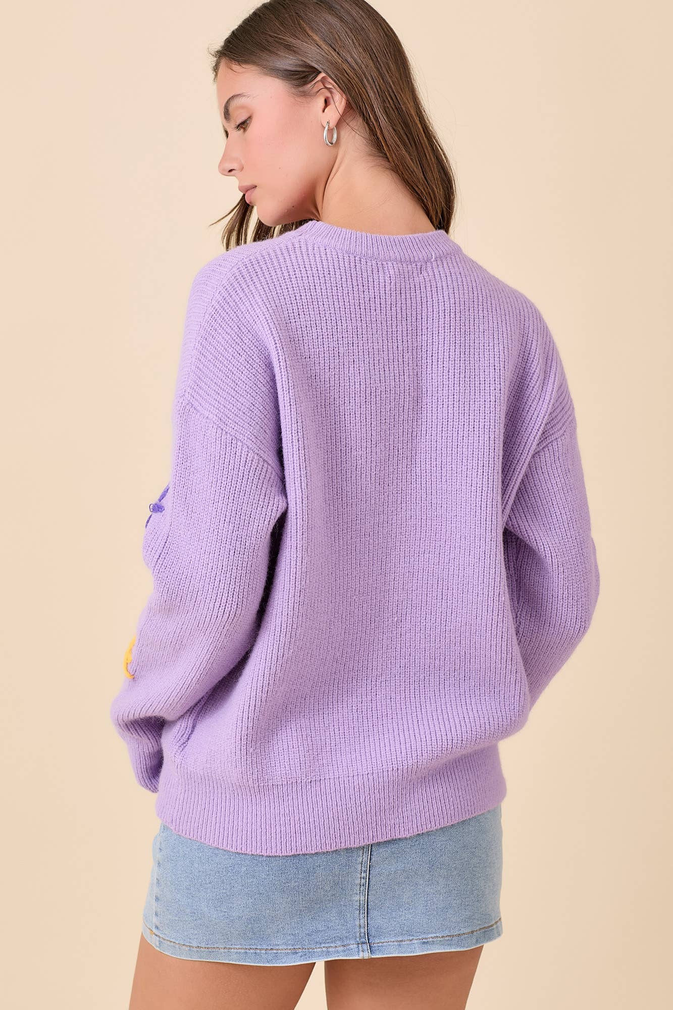 3D Mardi Party Sweater | Purple/Large