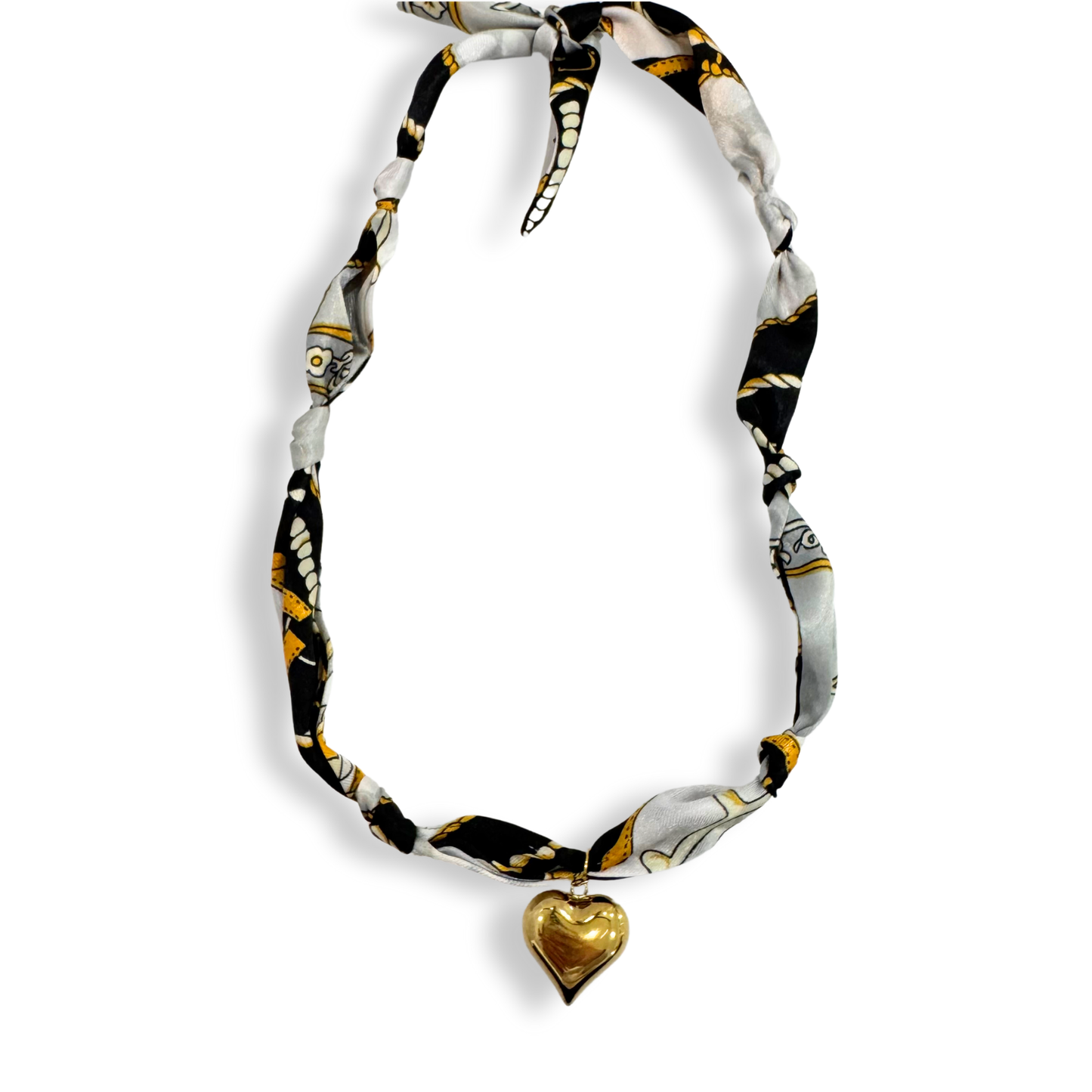 Scarf Bandana Flower Charm Necklaces | Light Pink