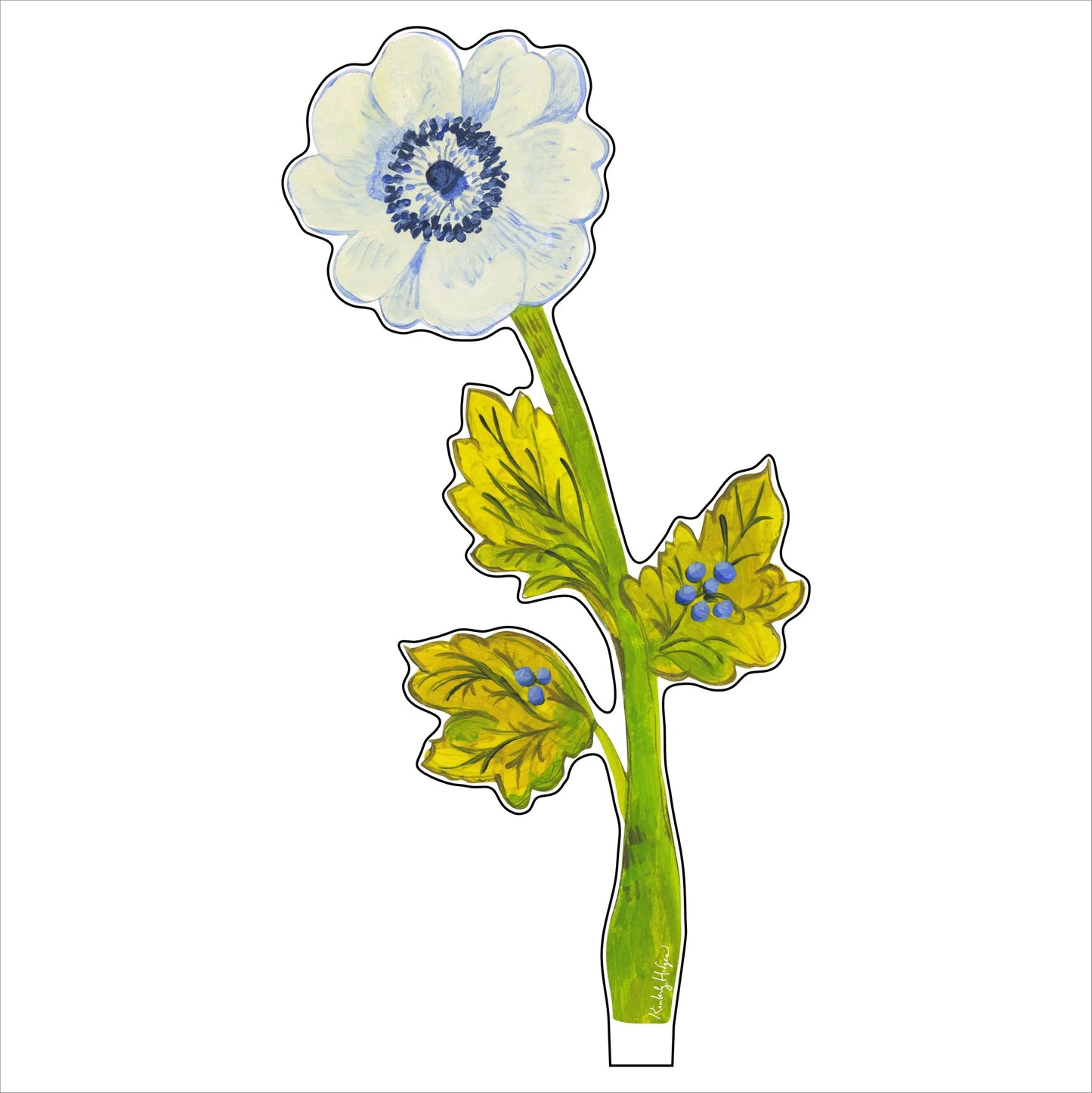 Blue Anemone Acrylic Floral