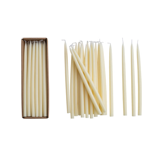 Unscented Thin Taper Candles | Set of 24