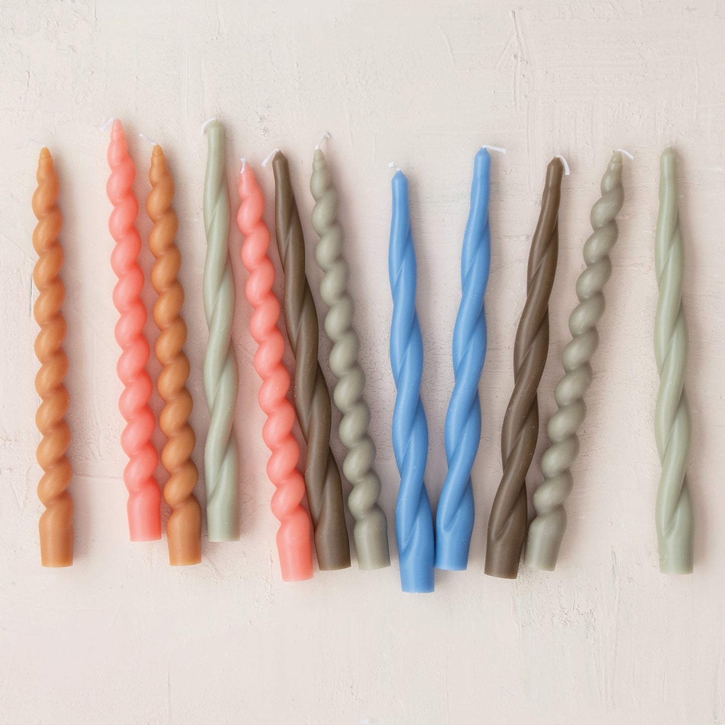 Brown Twist Taper Candle | Set of 2