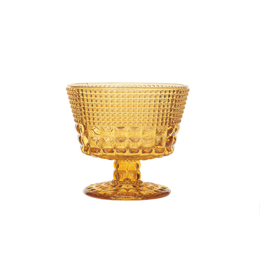 Embossed Stemmed Coupe Glass | Amber