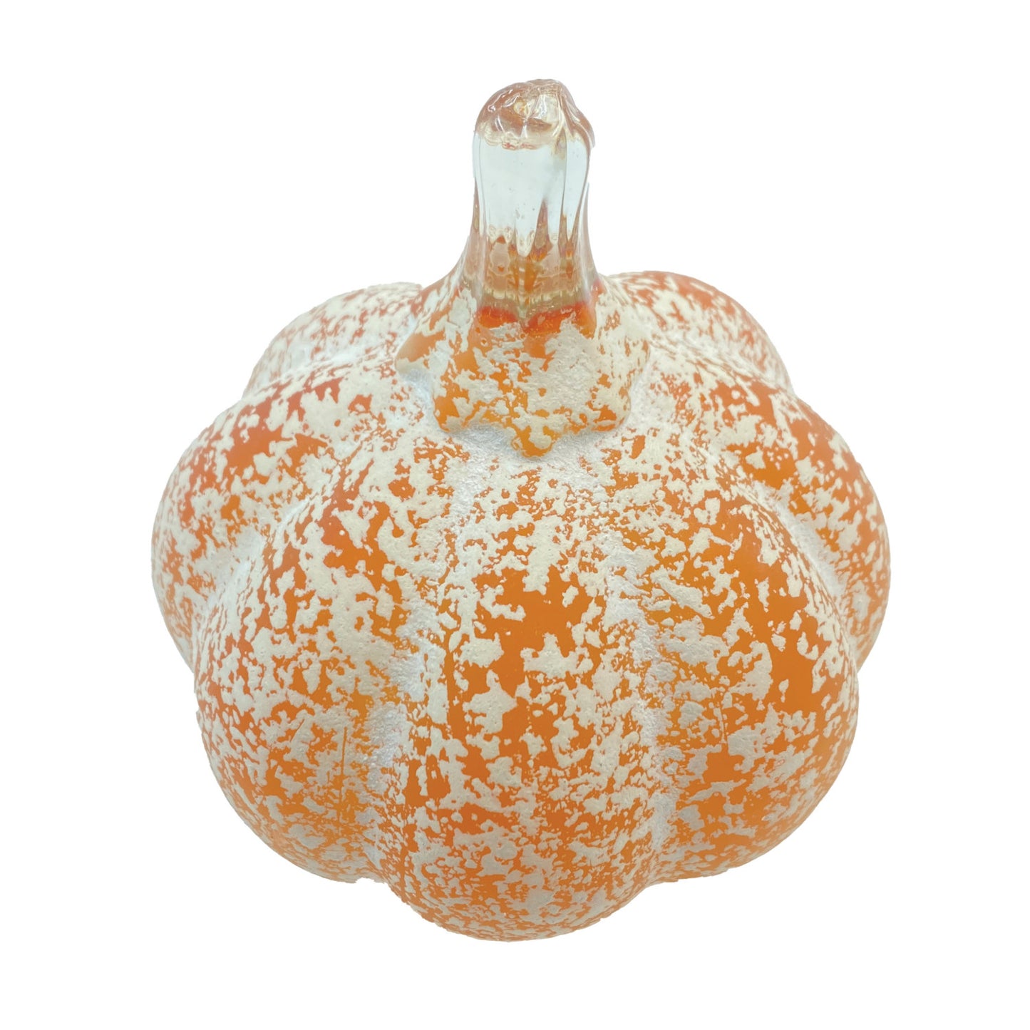 Frosted Hand-Blown Glass Pumpkin