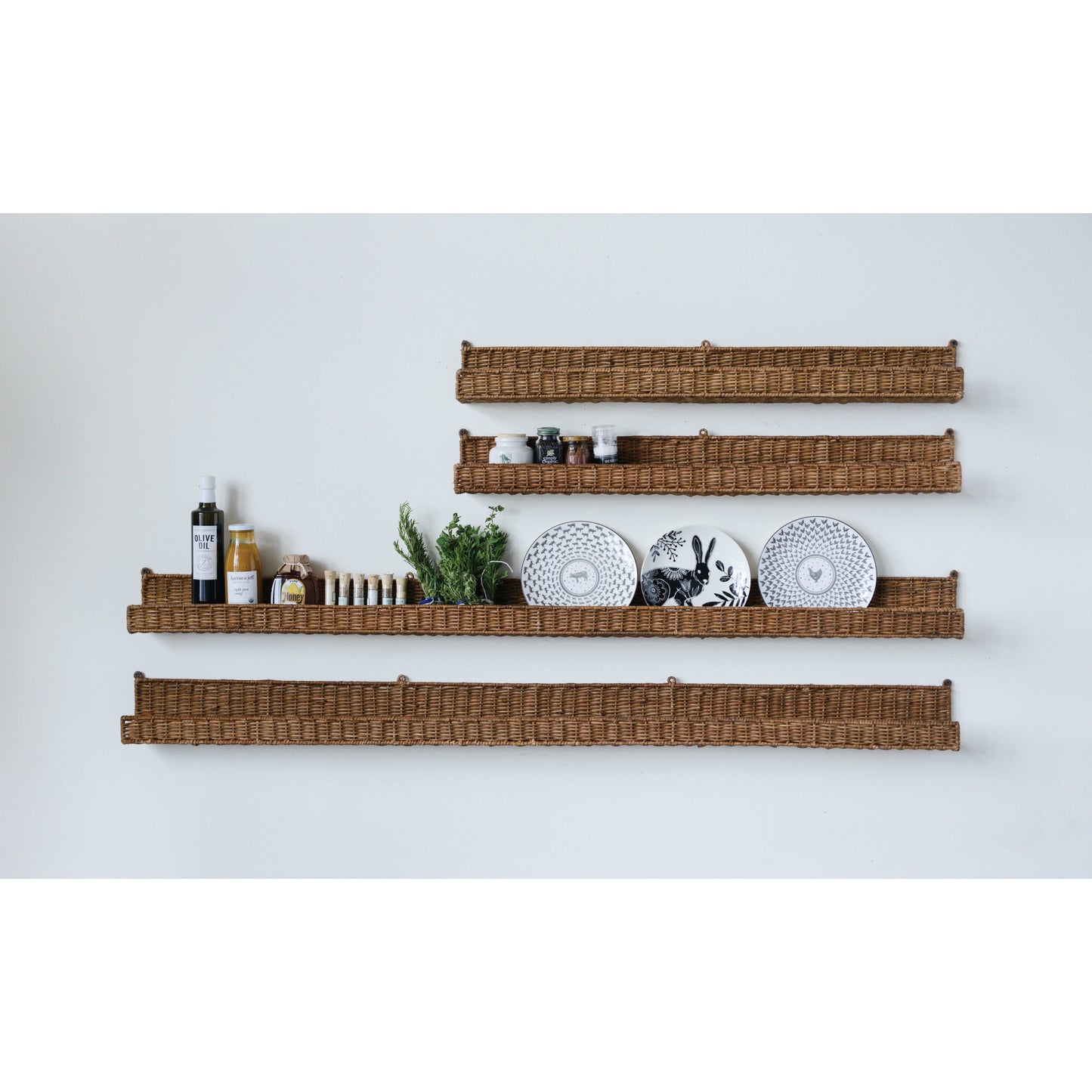 Hand-Woven Rattan Wall Ledge | 36"