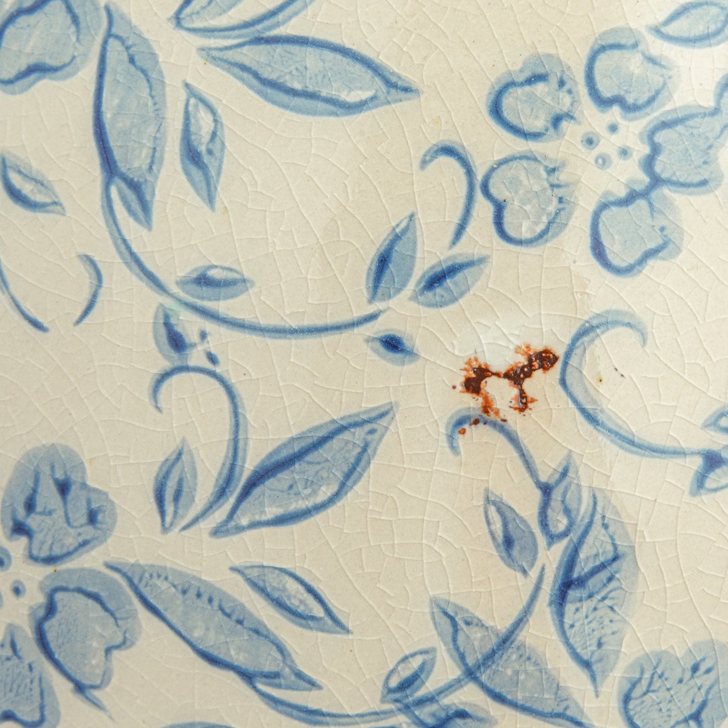 Blue Pattern Terracotta Vase | Cream