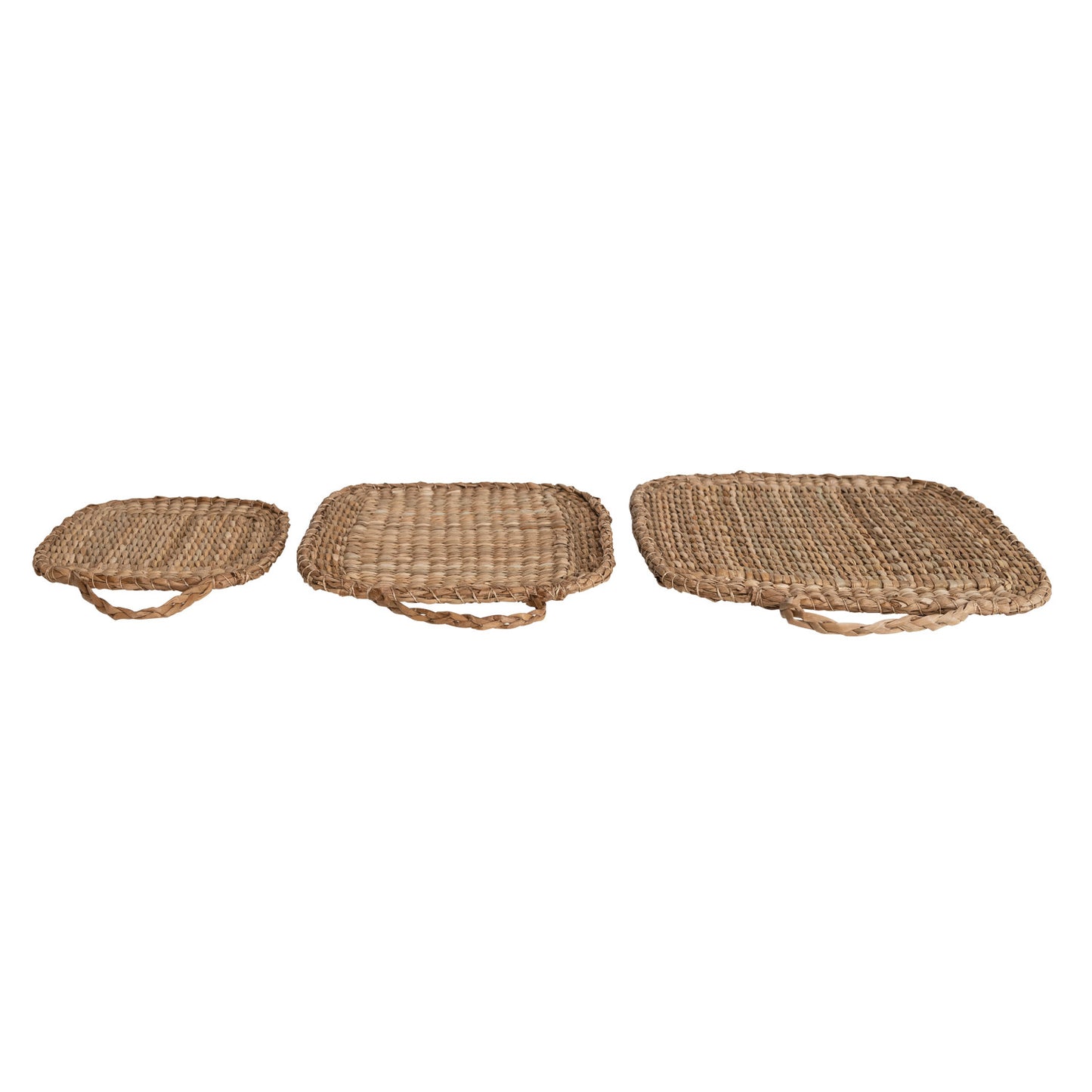 Natural Hand-Woven Bankuan Trivet w/ handle | Set of 3