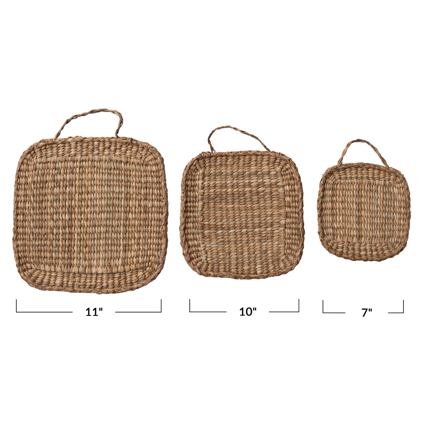 Natural Hand-Woven Bankuan Trivet w/ handle | Set of 3