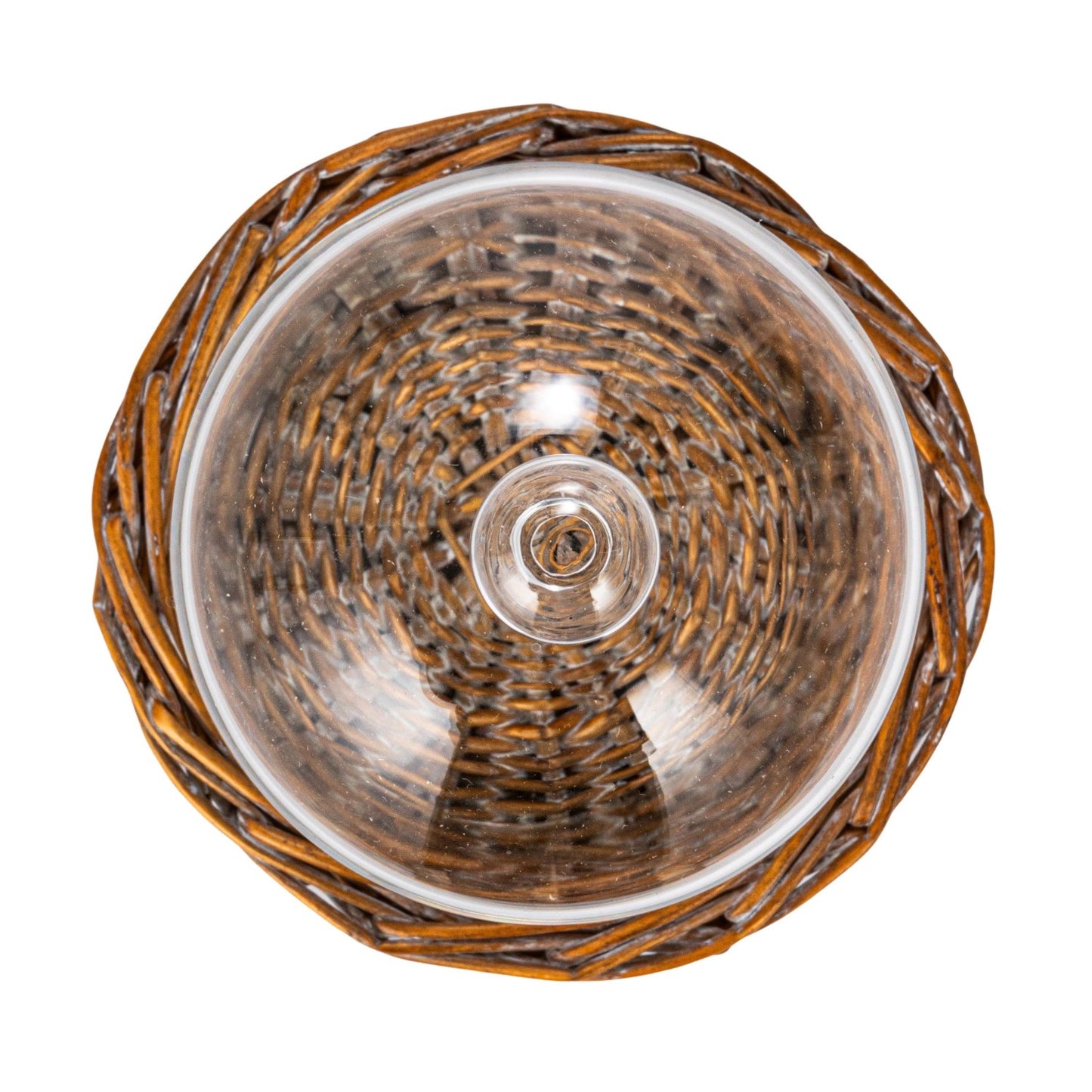 Decorative Glass Cloche w/ Woven Base