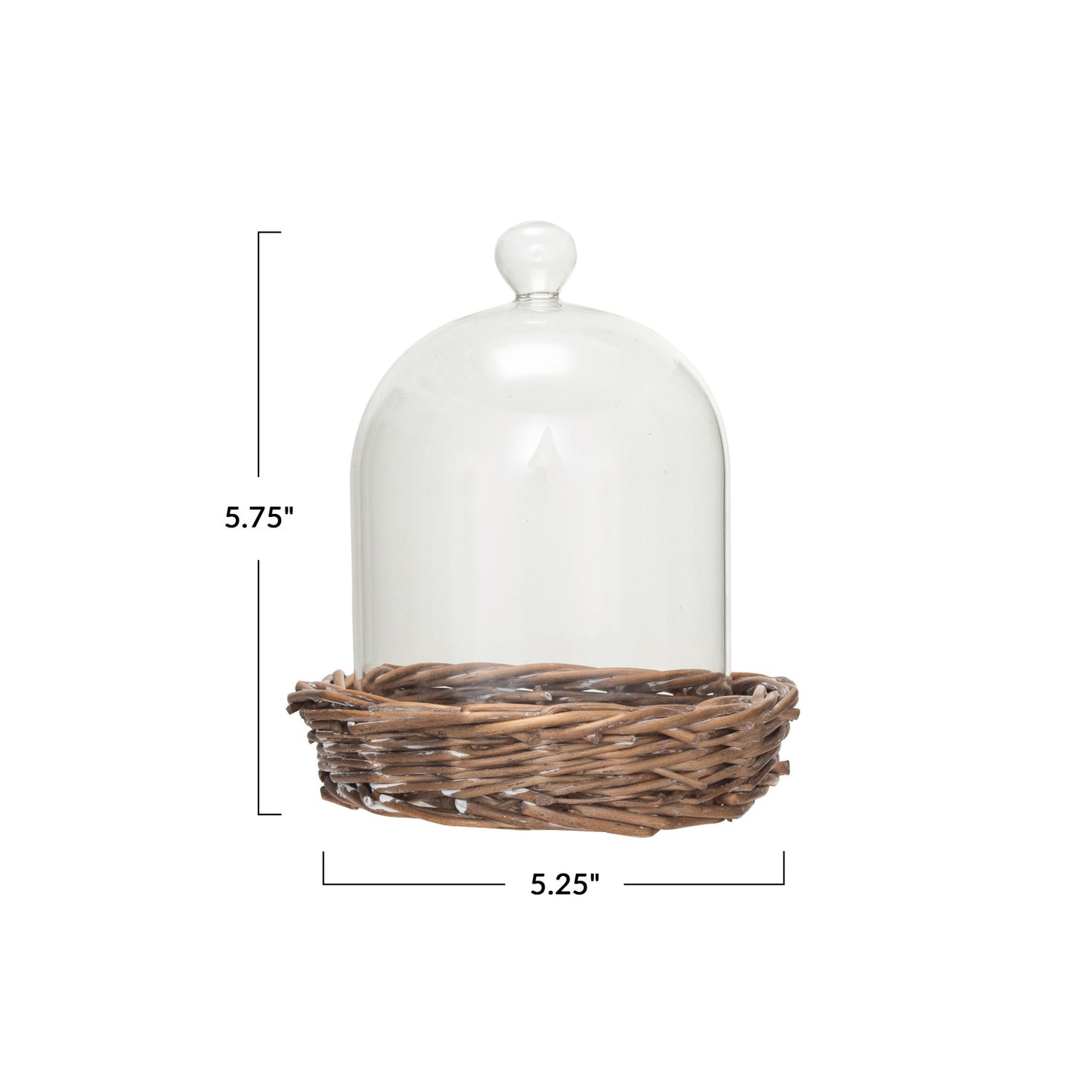 Decorative Glass Cloche w/ Woven Base