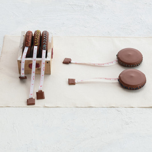 Handmade Plastic & Leather Tape Measure