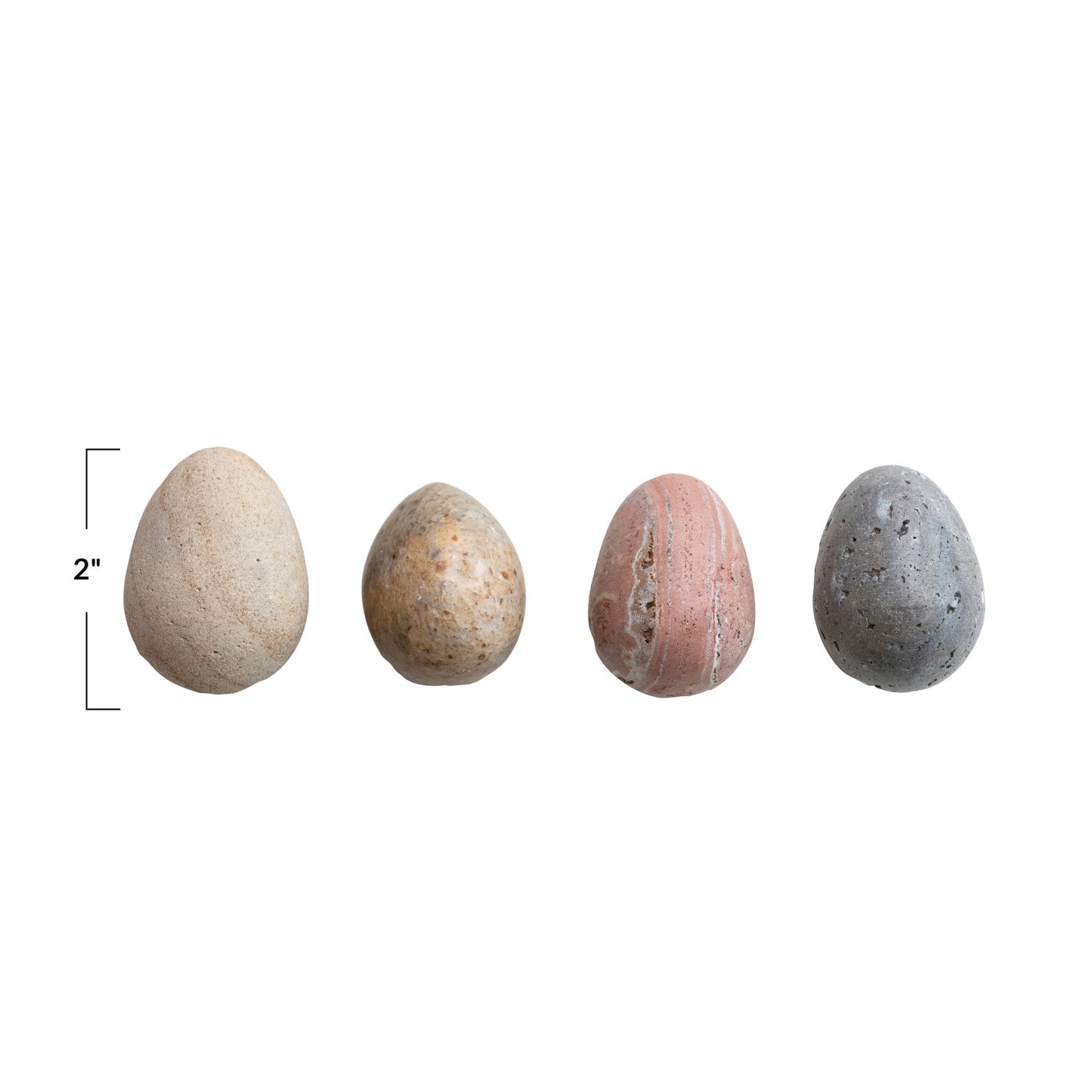 Carved Stone/Marble Egg | Set of 4