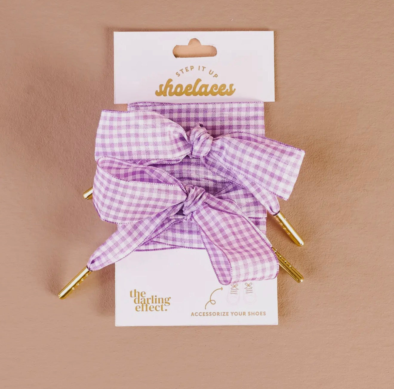 Step It Up Shoelaces | Gingham Purple