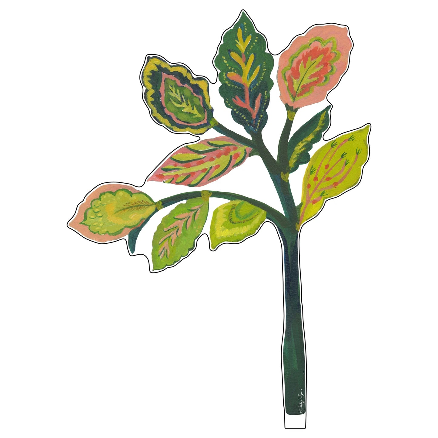 Green Leaves Acrylic Floral