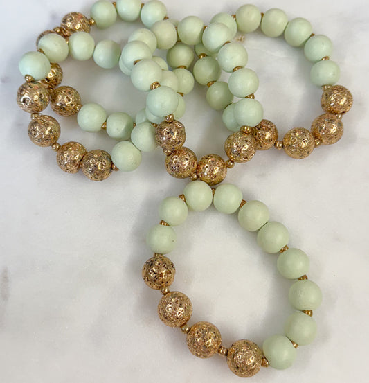 Stretchy Wood Bead Bracelet