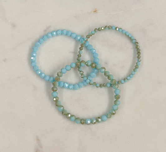 Glass Bead Bracelet Stack | set of 3