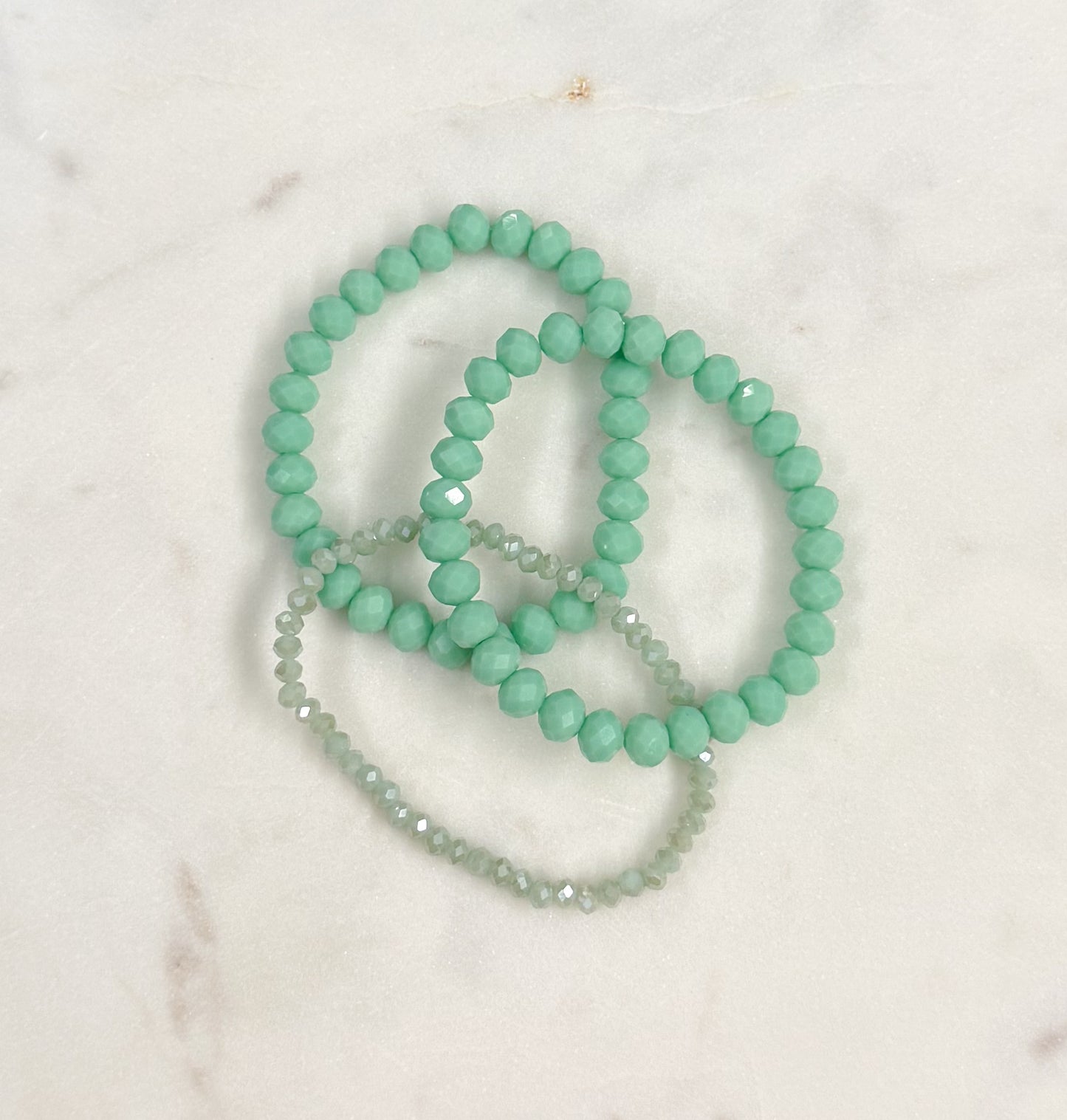 Glass Bead Bracelet Stack | set of 3