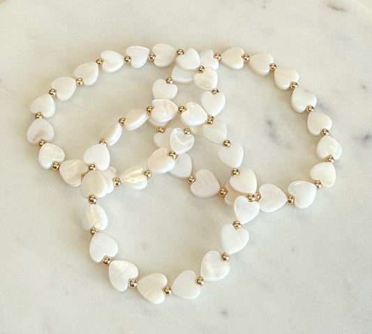 Pearl Heart Beaded Bracelet