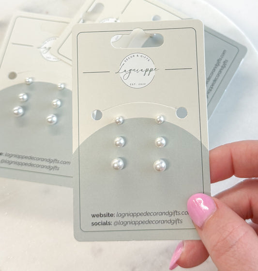 Pearl Studs | Set of 3