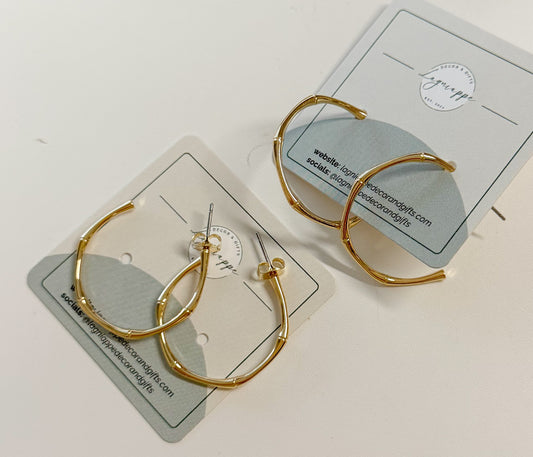 25mm Bamboo Hoops | Brass