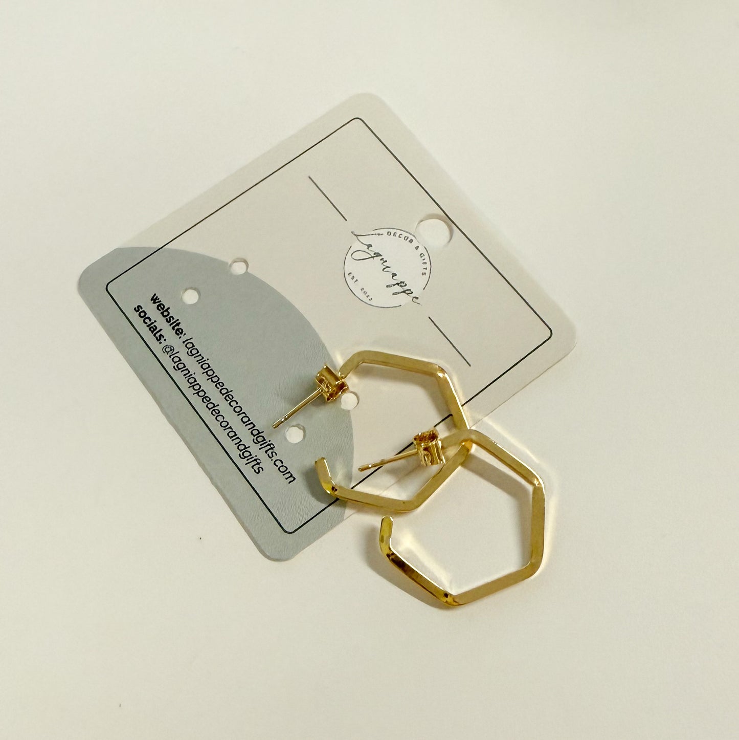 Hexagon Hoops | Brass