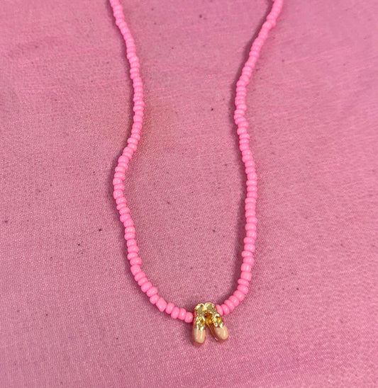 Kids Ballet Shoe Pendant Necklace