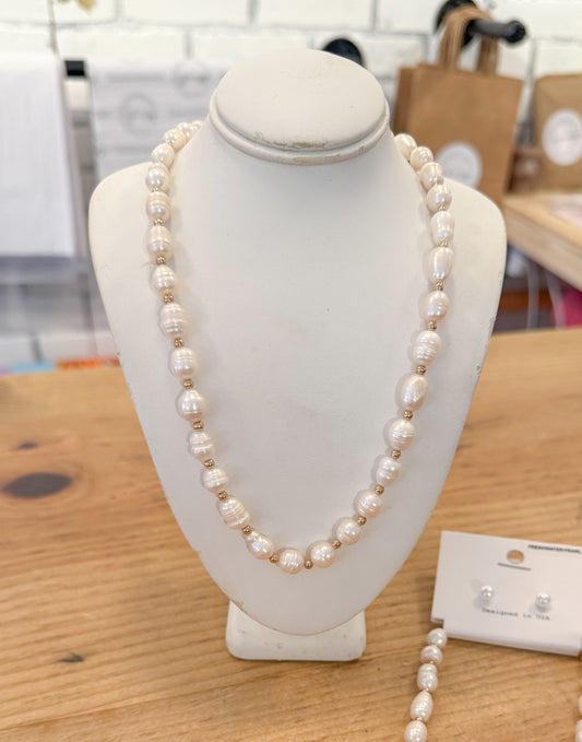 Freshwater Pearl Chain Necklace Set