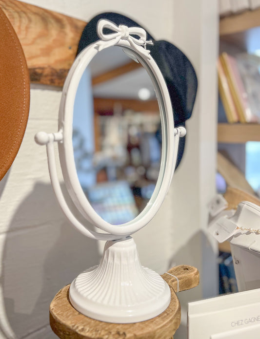 Bow Detailed Mirror on Stand