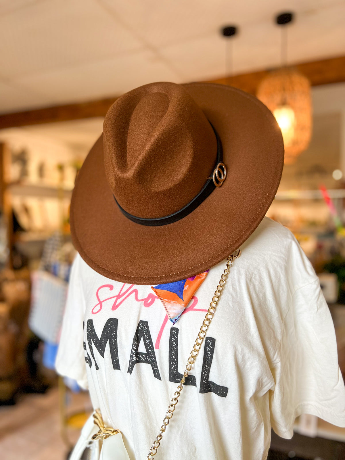 Dark Brown Hat with Black Buckle