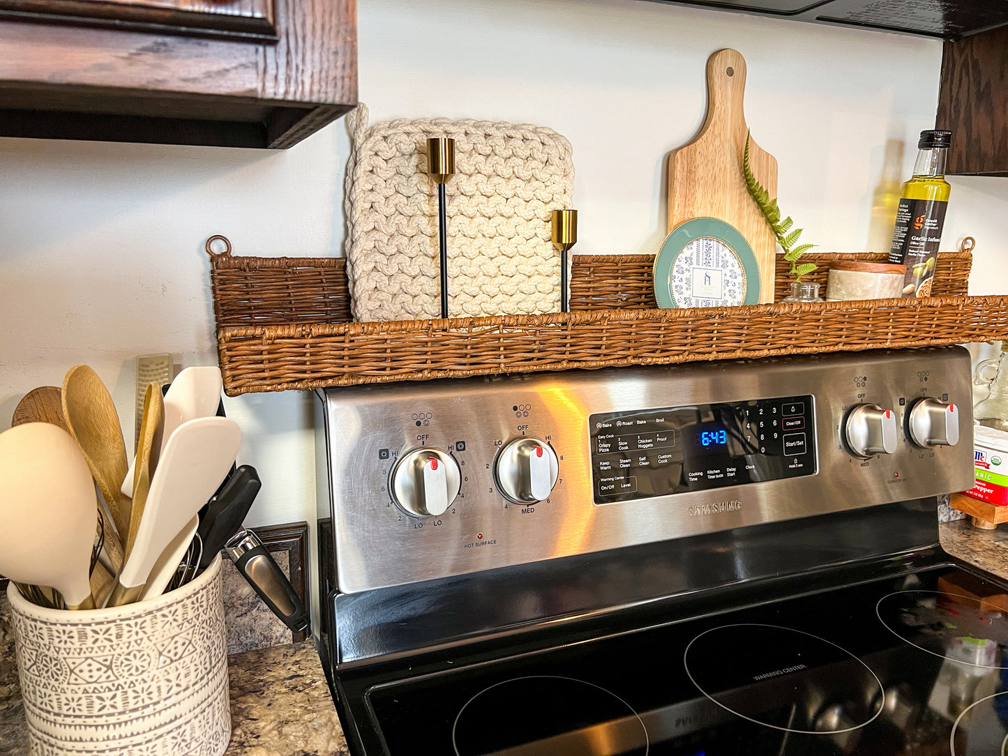 Hand-Woven Rattan Wall Ledge | 36"