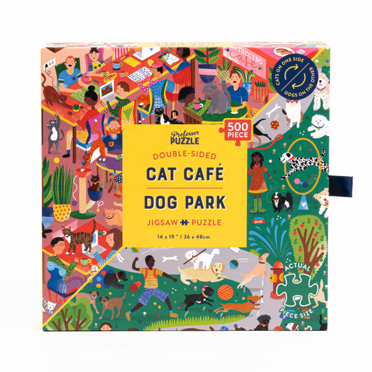Cat Cafe & Dog Park Double-Sided Puzzle