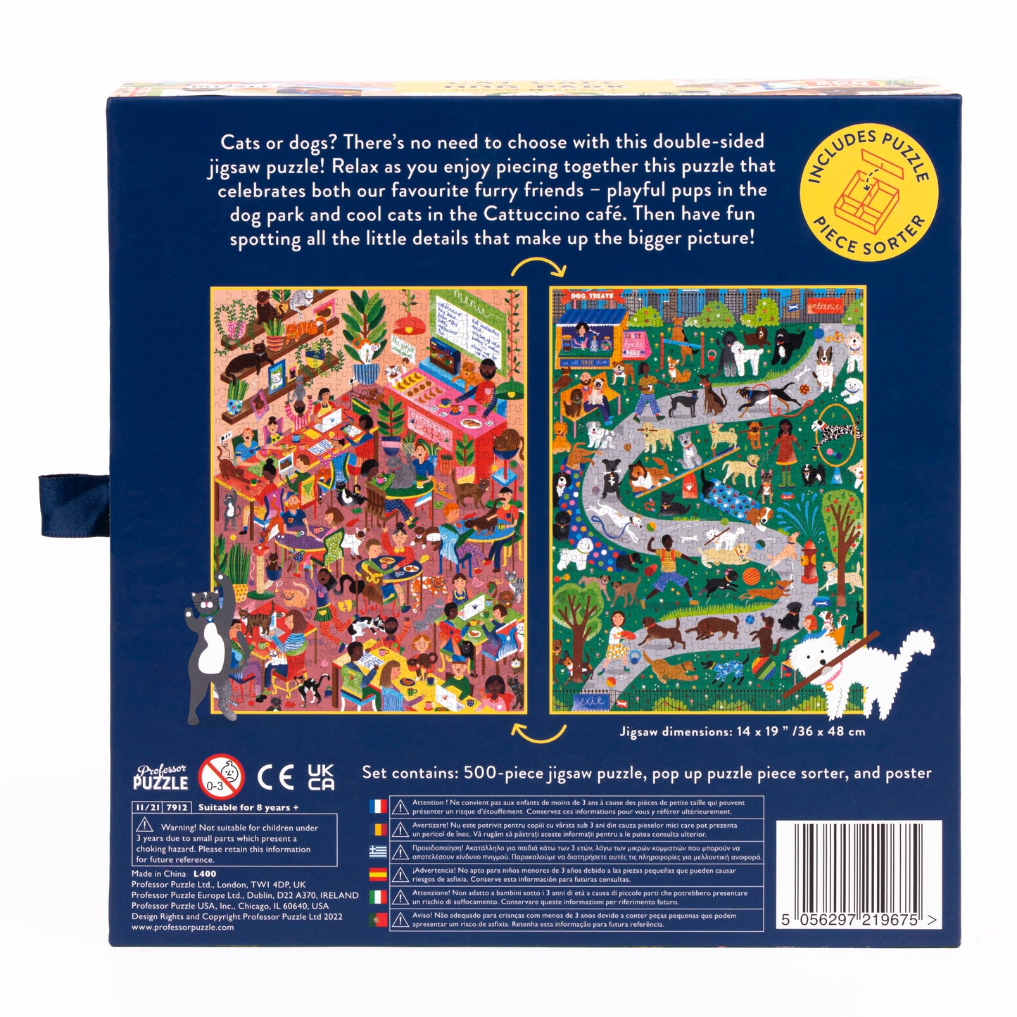 Cat Cafe & Dog Park Double-Sided Puzzle