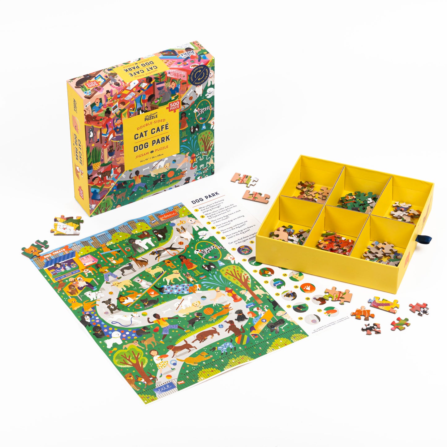 Cat Cafe & Dog Park Double-Sided Puzzle