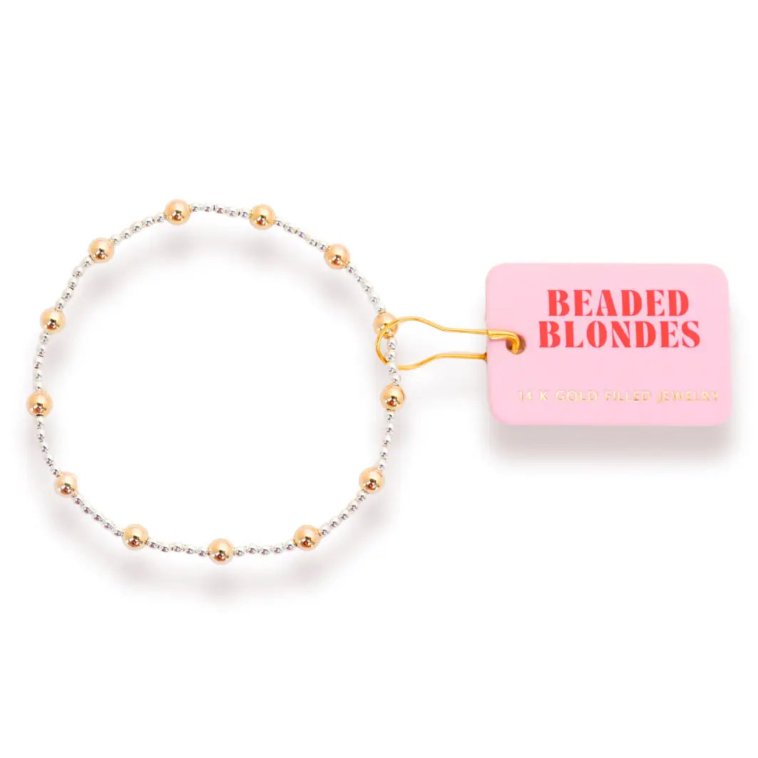 June Bracelet in Silver w/ Gold | Standard 6.75”