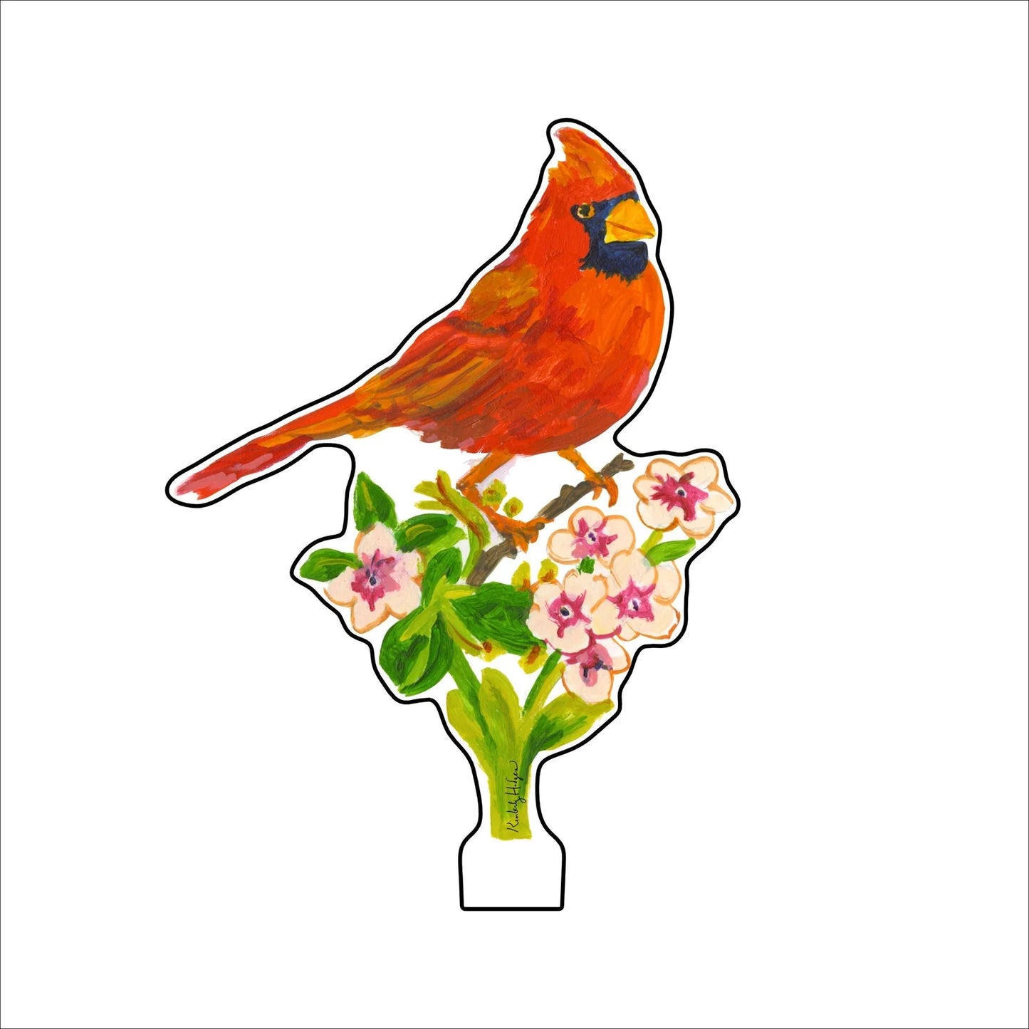 Spring Cardinal Acrylic Bird