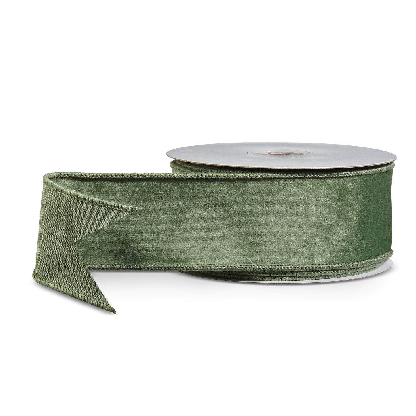 2.5" Green Velvet Wired Ribbon