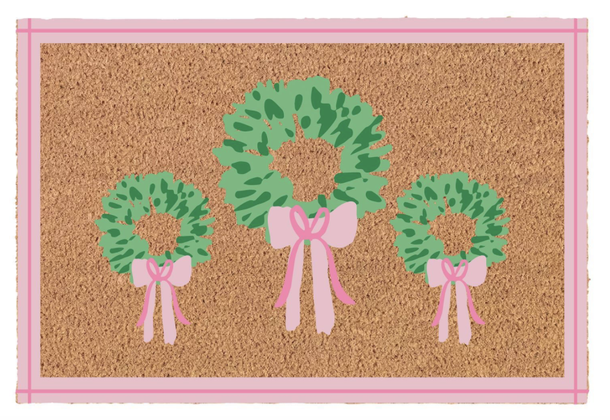 Rosy Wreaths Door Mat