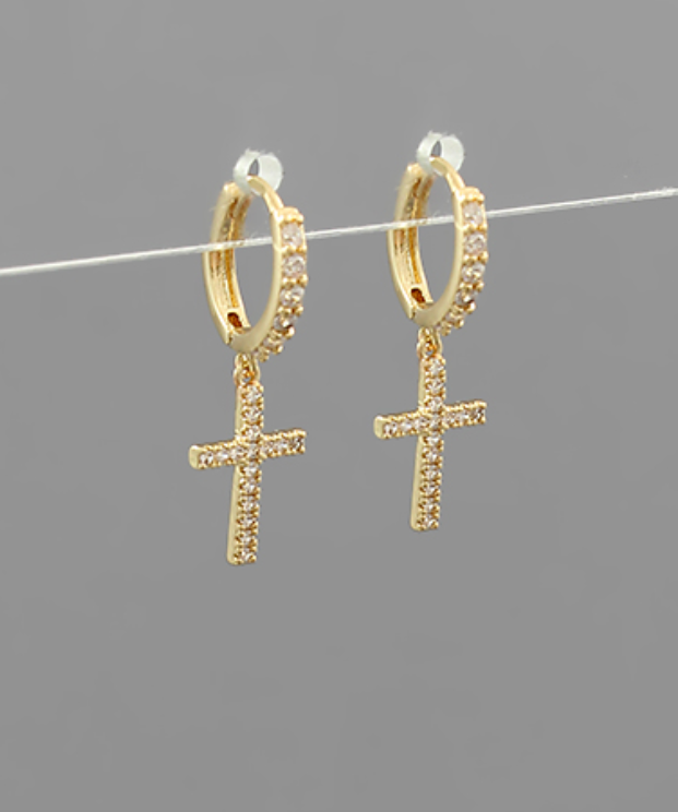 Crystal Cross Huggies