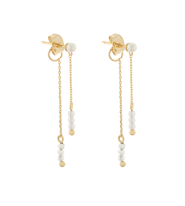 Pearl & Bead Chain Drop Earrings