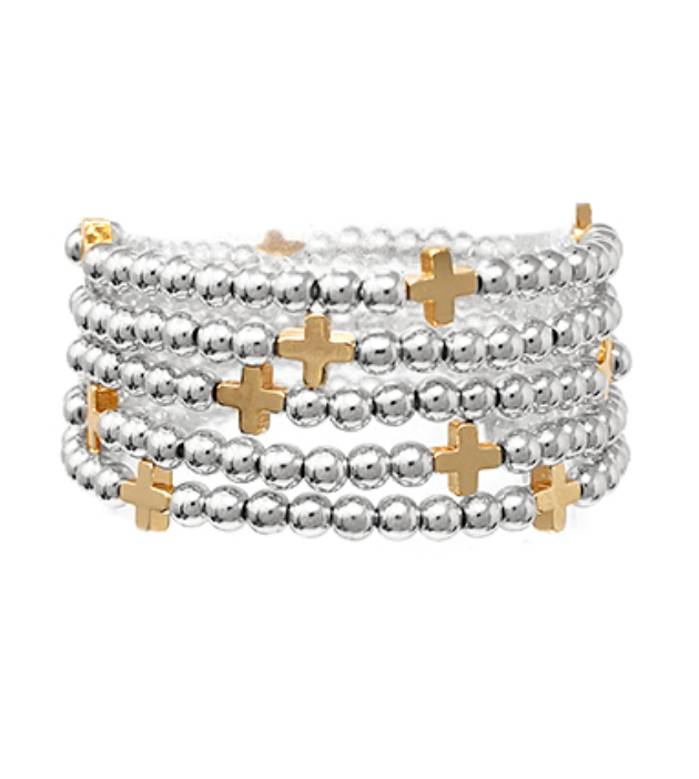 Cross Ball Stretch Bracelet