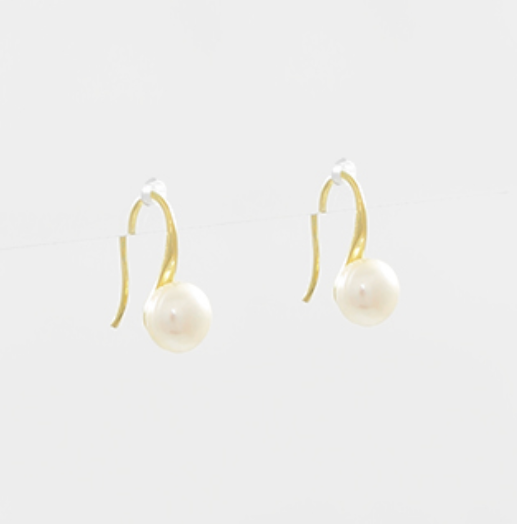Round Pearl Drop Earrings
