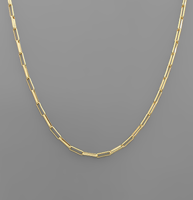 Gold Paperclip Chain Necklace