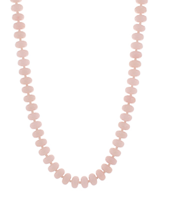 Gemstone Beaded Necklace | Light Pink
