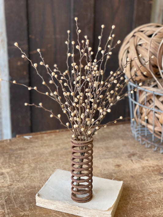 16" Cream Heart Berries Pick