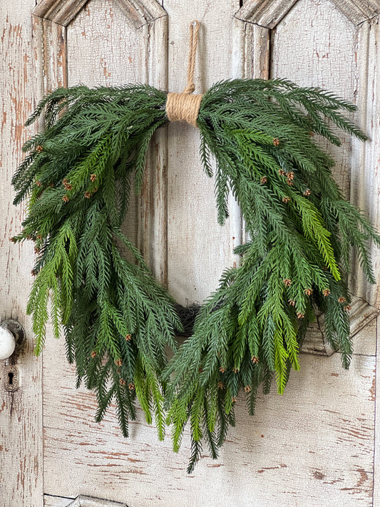 Norfolk Cascade Hanging Wreath | 24"