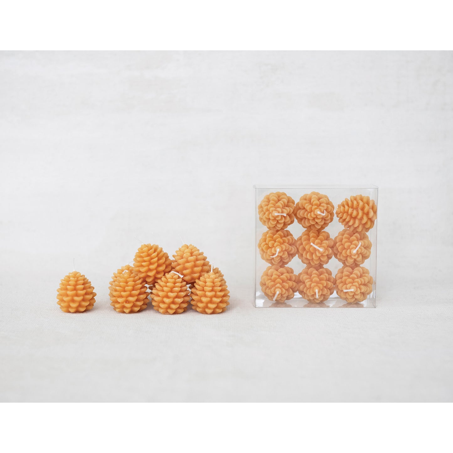 Unscented Pinecone Shaped Tealights, Set of 9