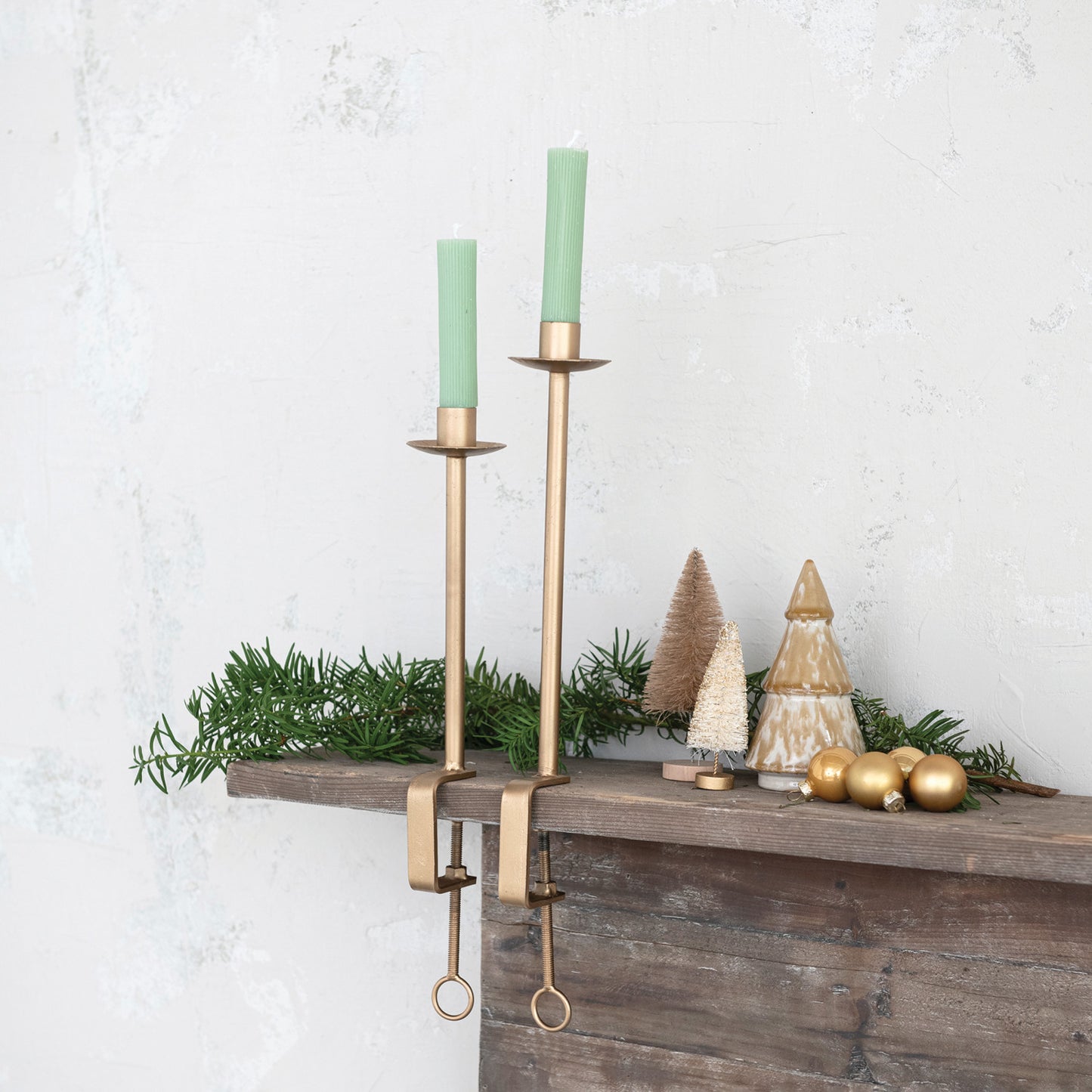 Mantle/Tableside Taper Holder | Gold