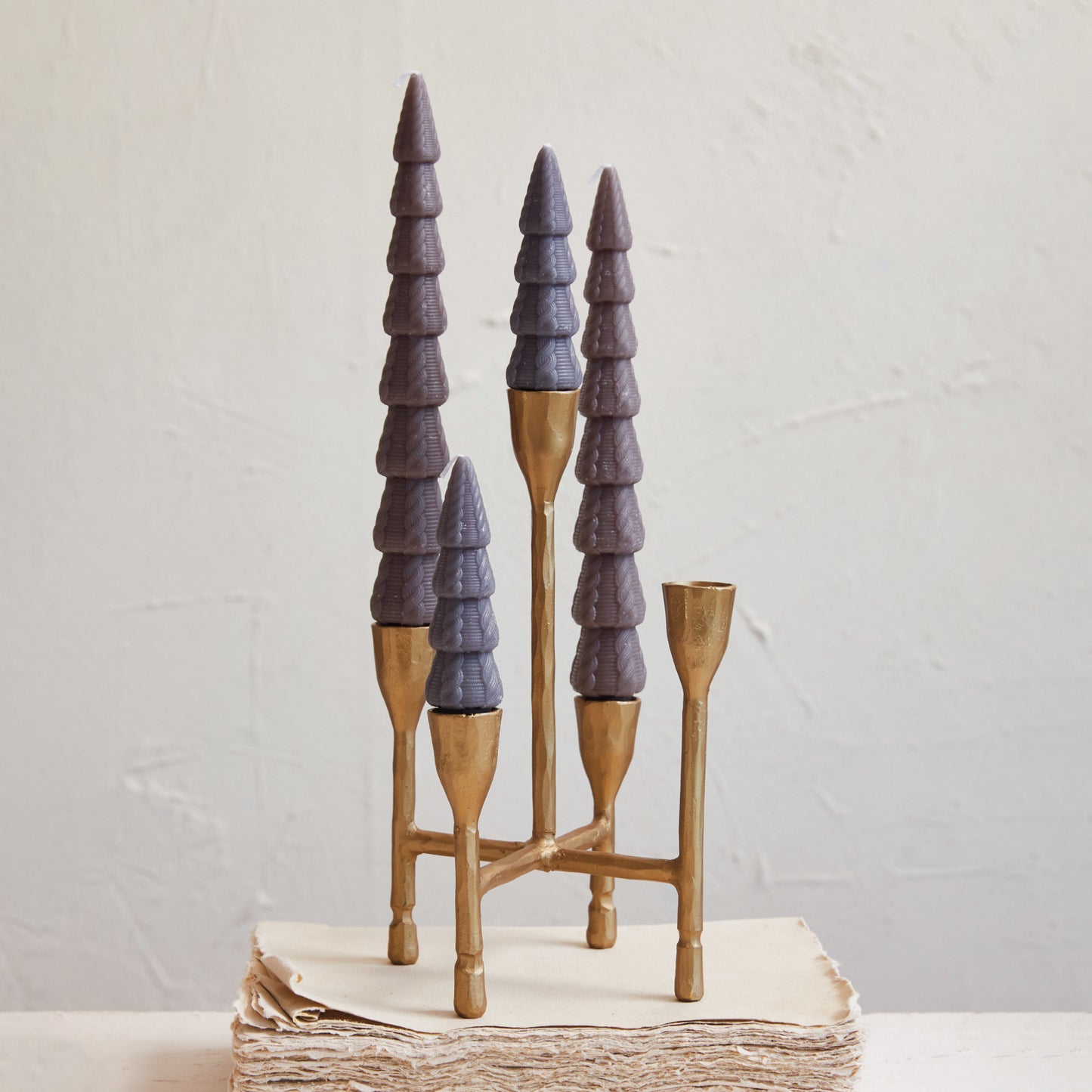 Hand-Forged Cast Iron Candelabra | Antique Gold